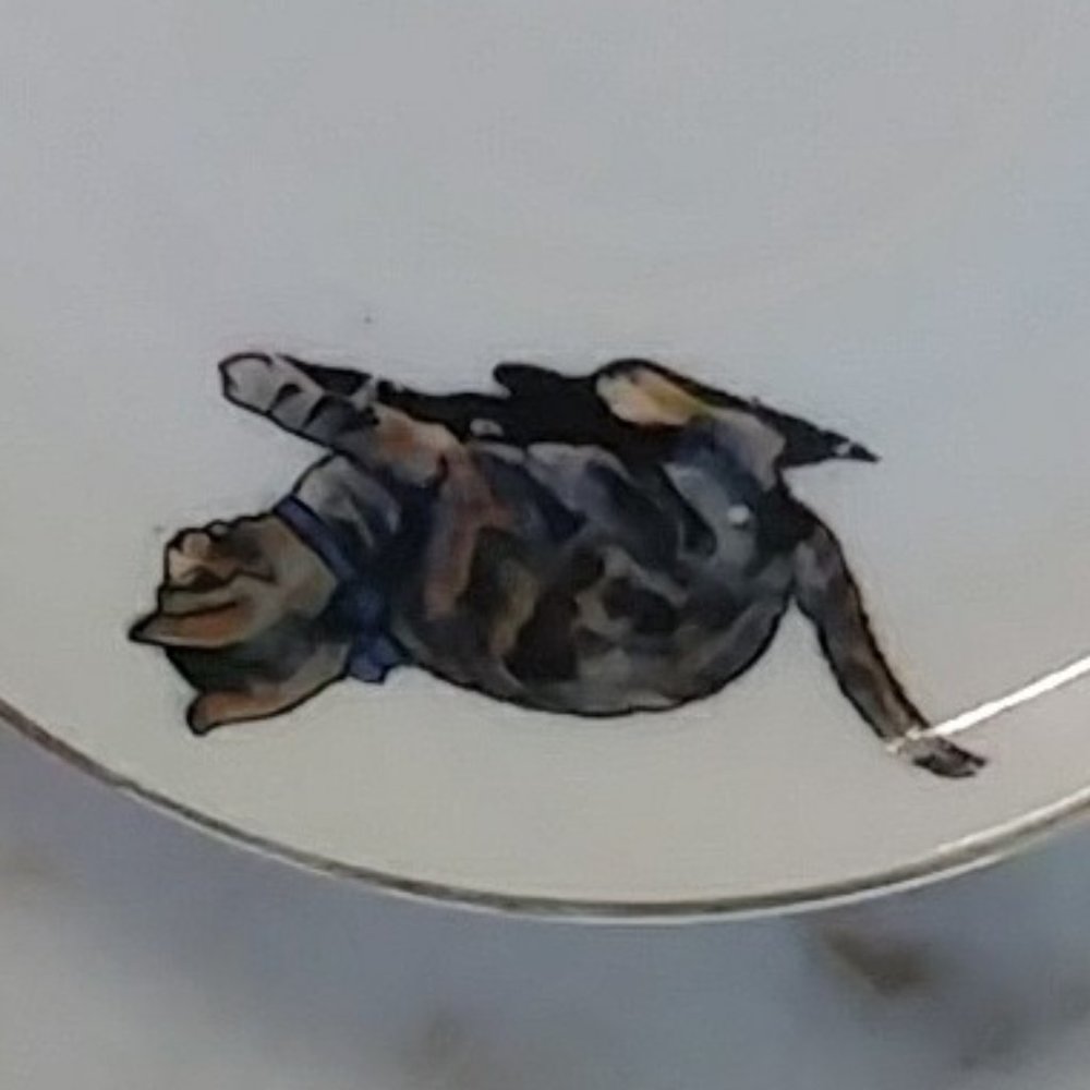 Vintage Zeh Scherzer china saucer/plate for tea cup with cats playing - Picture 5 of 5